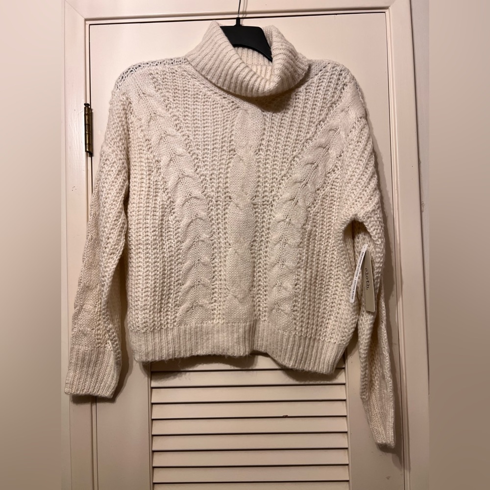 Cloth from Nordstroms Rack eggshell colored cable knit sweater